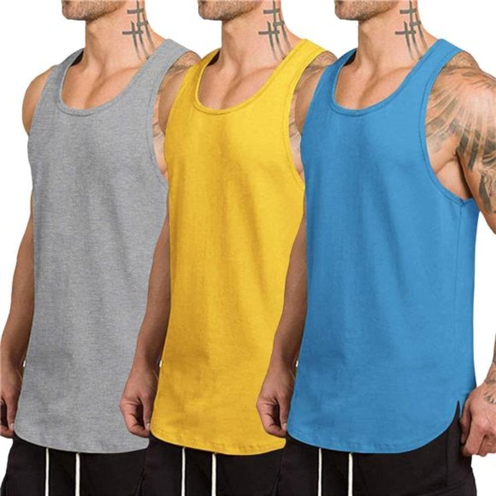 Workout Tank Top 3 Pack Men Quick Dry Gym Tee